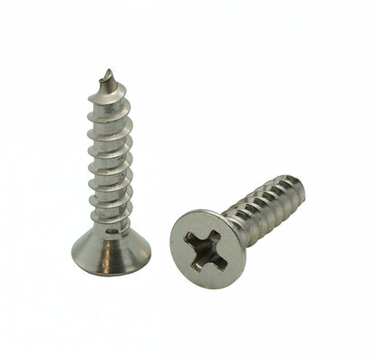 100 Qty #8 x 3/4" Flat Head 304 Stainless Phillips Head Wood Screws (BCP22)