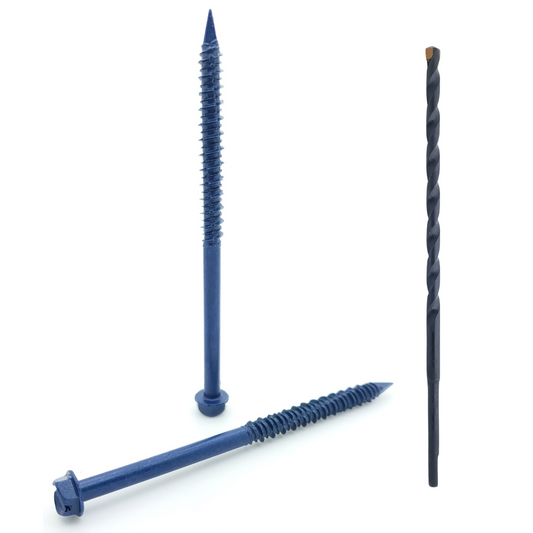 100 Qty 1/4" x 4" Hex Head Diamond Tip Concrete Screws To Anchor Masonry, Block & Brick (BCP503)