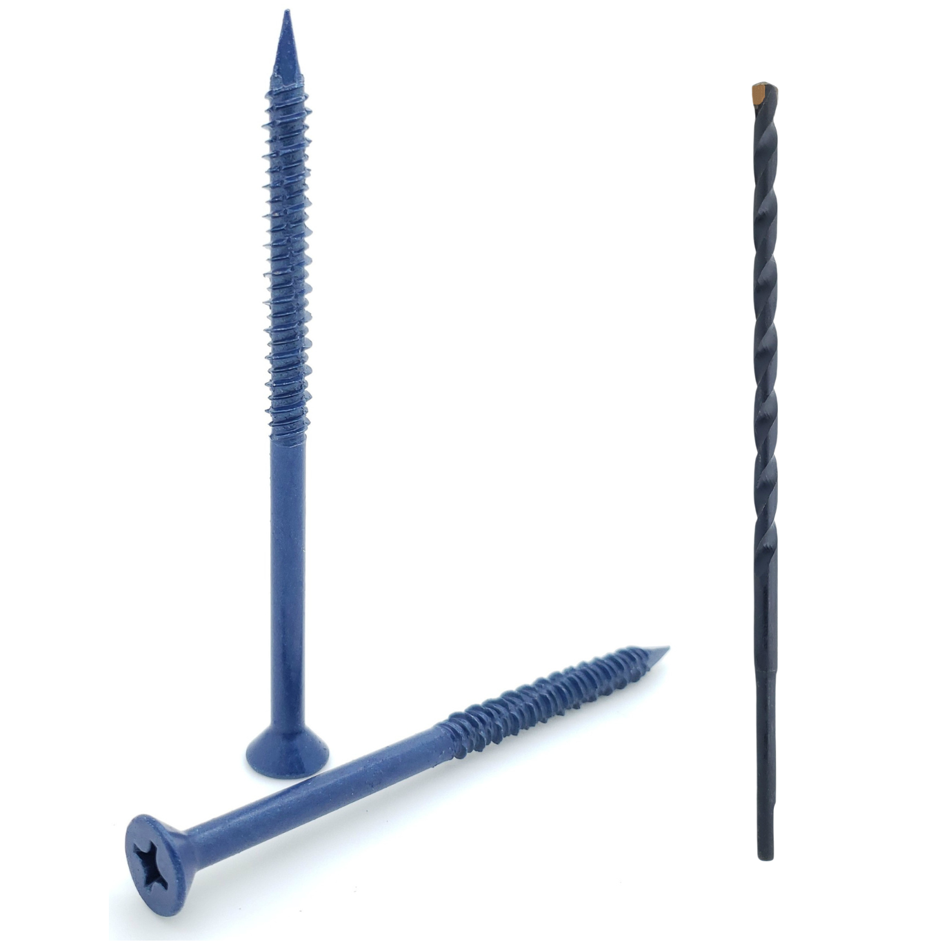 100 Qty 1/4" x 4" Flat Head Phillips Diamond Tip Concrete Screws To Anchor Masonry, Block & Brick (BCP497)