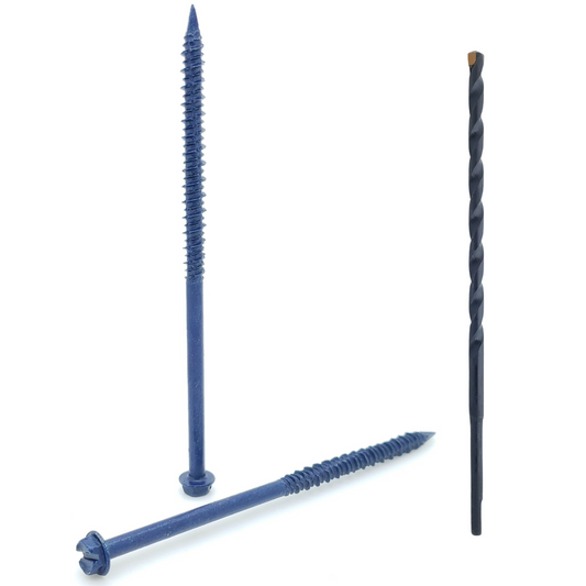 100 Qty 3/16" x 4" Hex Head Diamond Tip Concrete Screws To Anchor Masonry, Block & Brick (BCP491)