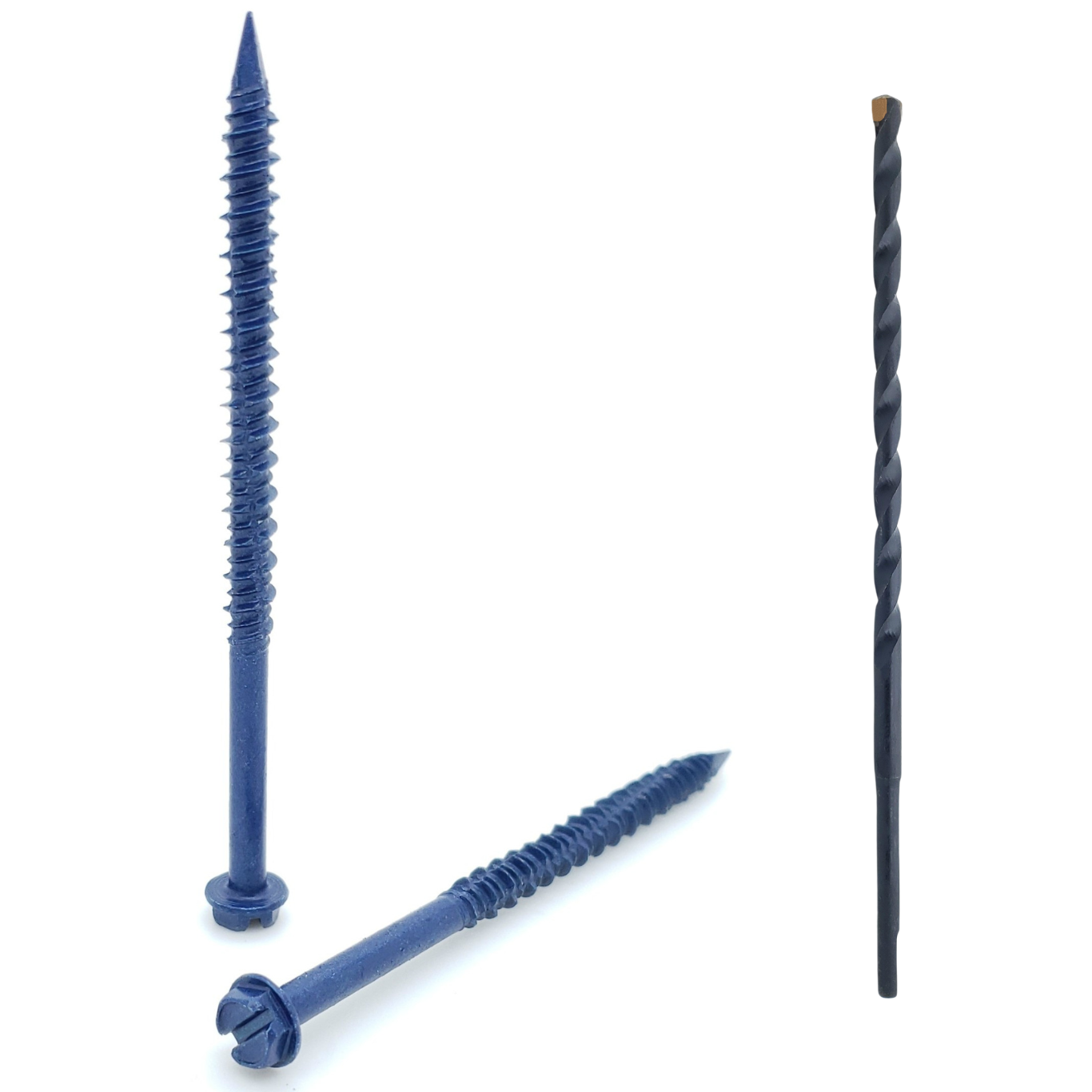 100 Qty 3/16" x 3-1/4" Hex Head Diamond Tip Concrete Screws To Anchor Masonry, Block & Brick (BCP490)