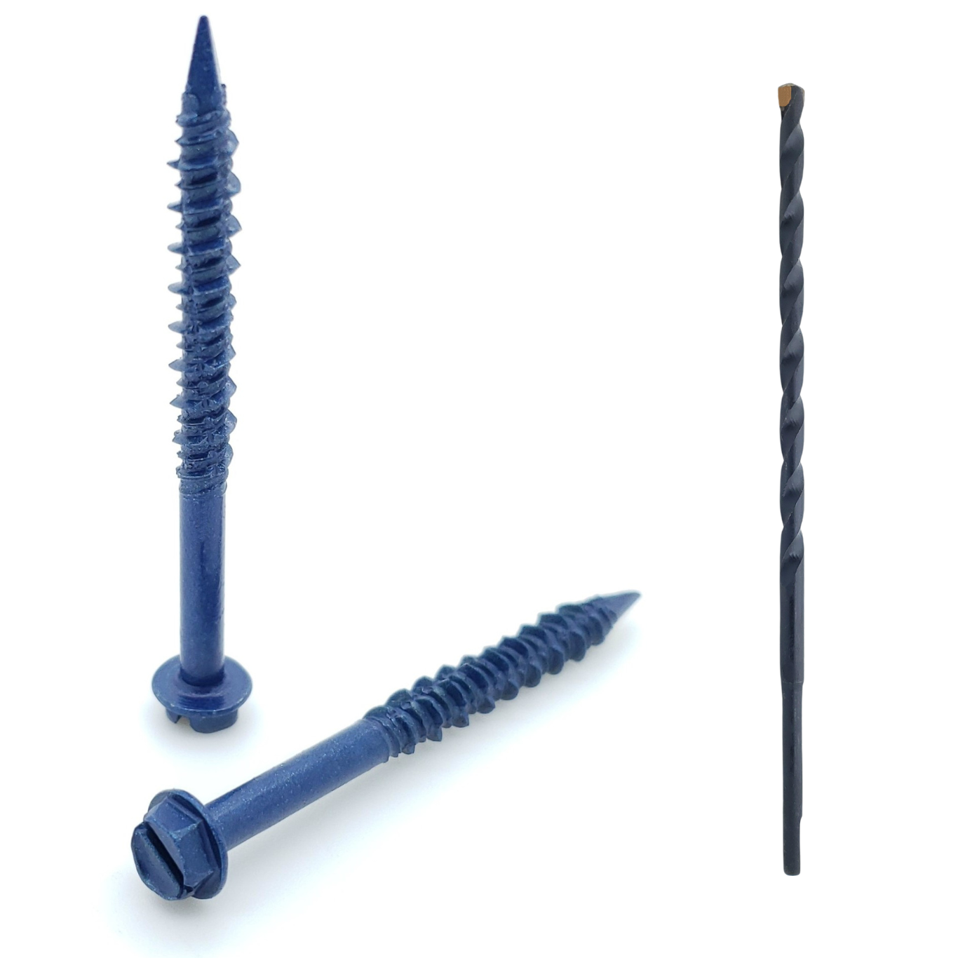 100 Qty 3/16" x 2-1/4" Hex Head Diamond Tip Concrete Screws To Anchor Masonry, Block & Brick (BCP488)