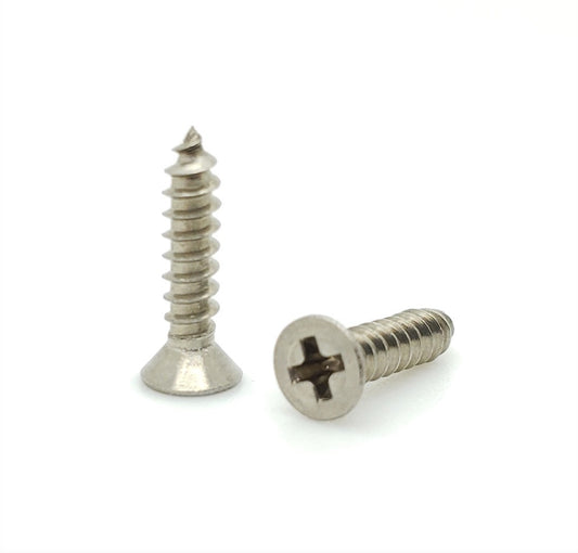 100 Qty #4 x 1/2" Flat Head 304 Stainless Phillips Head Wood Screws (BCP105)