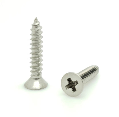 100 Qty #4 x 5/8" Flat Head 304 Stainless Phillips Head Wood Screws (BCP107)