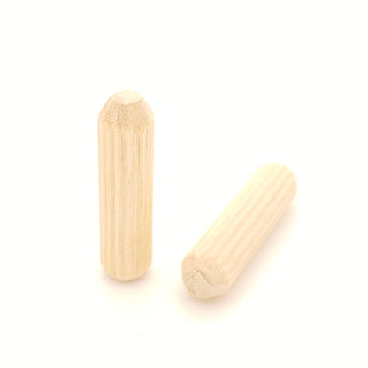 100 Qty 1/4" X 1" Fluted Birch Wooden Dowel Pins (BCP255)