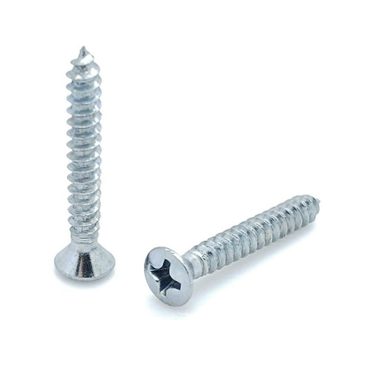 100 Qty #6 x 1" Oval Head Zinc Coated Phillips Head Wood Screws (BCP365)