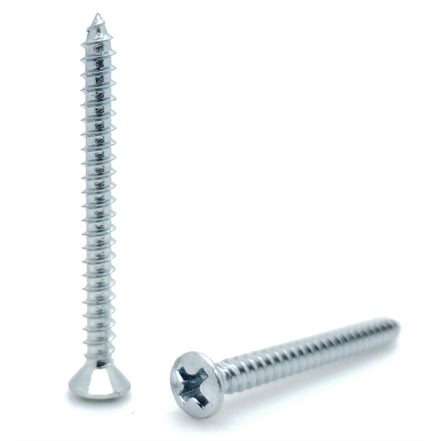 100 Qty #6 x 1-1/2" Oval Head Zinc Coated Phillips Head Wood Screws (BCP369)