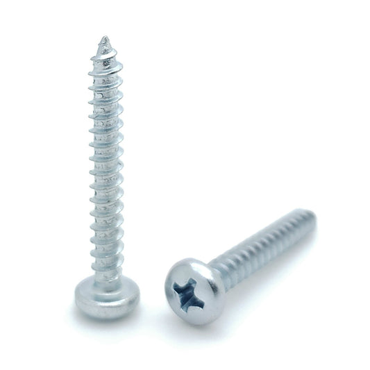 100 Qty #8 x 1-1/4" Zinc Phillips Pan Head Wood Screws (BCP380)