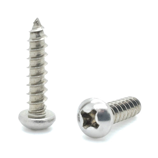 200 Qty #8 x 3/4" Round Head 304 Stainless Phillips Head Wood Screws (BCP715)