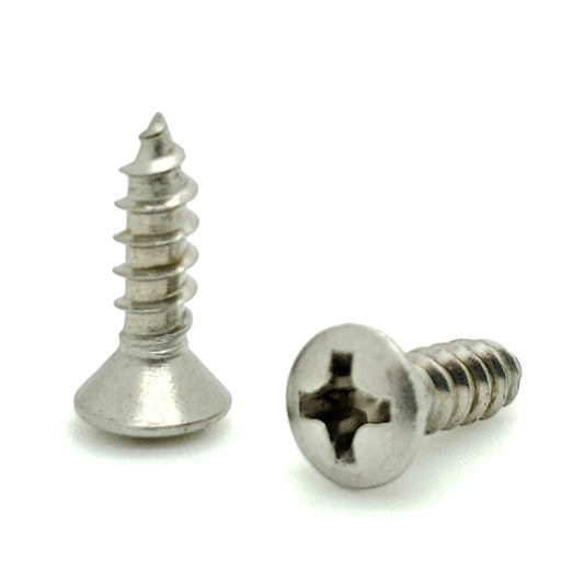 #6 x 1/2" Oval Head 304 Stainless Phillips Head Wood Screws