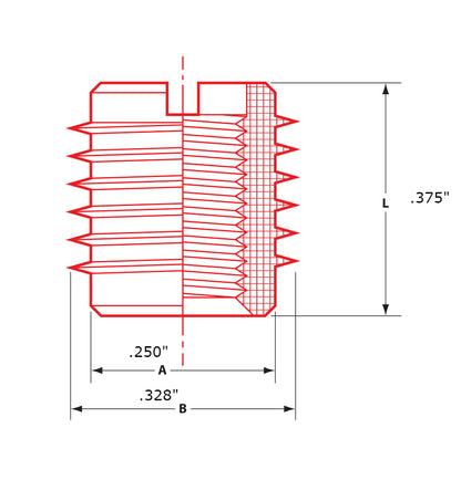 Ten (10) #8-32 Brass Knife Threaded Inserts For Wood | .375" Length (BCP870)