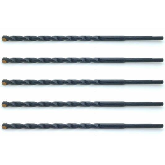 Five (5) 3/16" x 5-1/2" Carbide Tip Masonry Drill Bits For Concrete, Brick, or Block (BCP532)