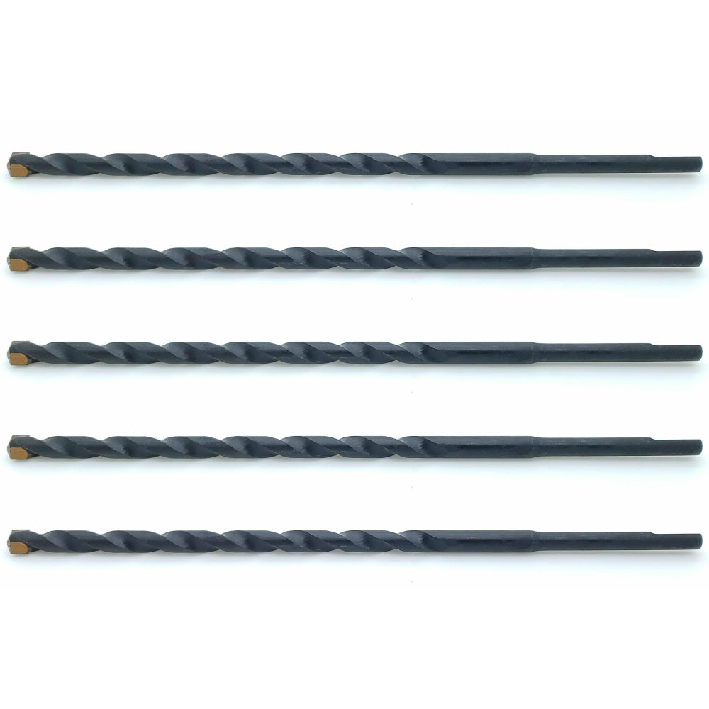 Five (5) 5/32" x 5-1/2" Carbide Tip Masonry Drill Bits For Concrete, Brick, or Block (BCP534)