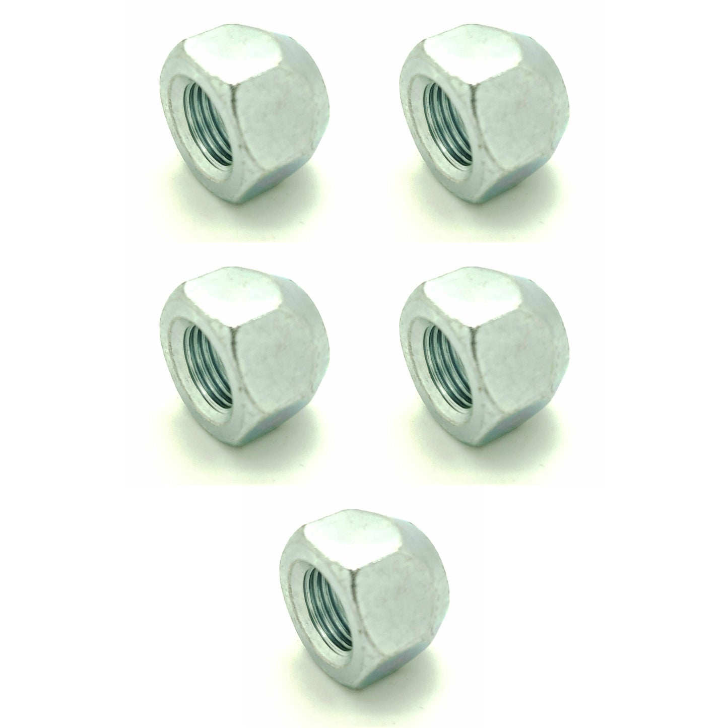 Five (5) 1/2-20 Zinc Plated Open End Acorn Lug Nuts | 13/16" Hex (BCP970)